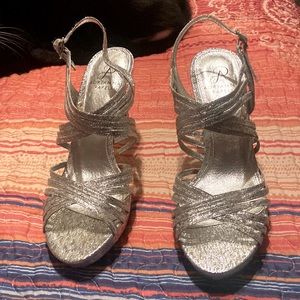 Silver dressy sandals